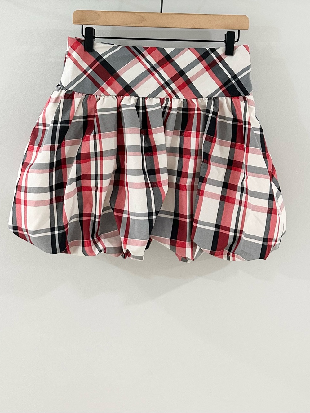 Bonnie Jeans Girls Plaid Bubble Skirt // Red & Black // 16